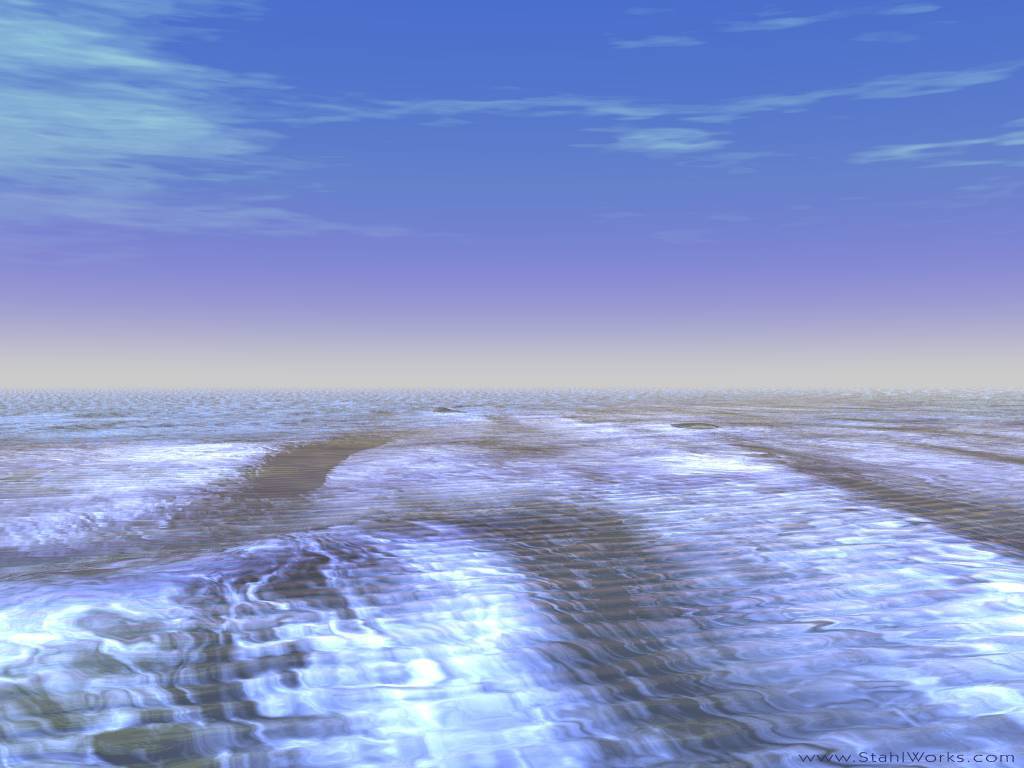 Cyan Caribbean Waters, Free Desktop Wallpaper, 1024x768 resolution