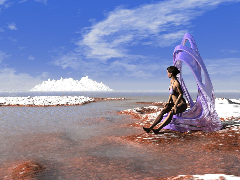 Ice Coast Girl, desktop wallpaper