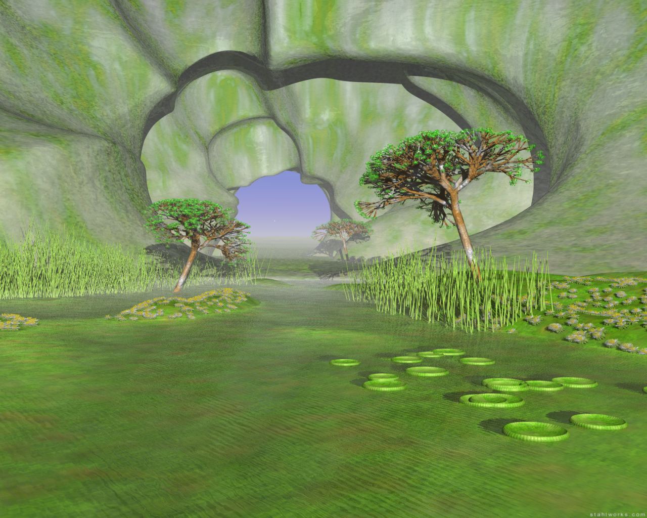 Green Waters Cave, Free Desktop Wallpaper, 1280x1024 resolution