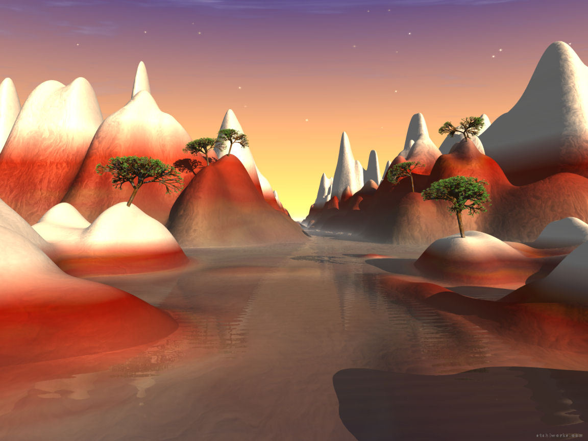 Red Mountain Lake, Free Desktop Wallpaper, 1152x864 resolution