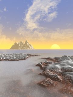Coast&nbsp;Sunset mobile phone wallpaper 240x320