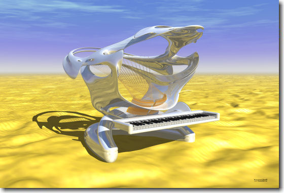 Shark Piano At Desert